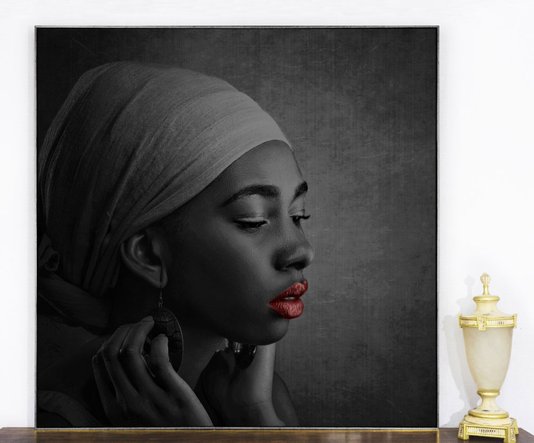 Quadro em Tela Canvas com Moldura Flutuante Arte Beleza Africana - Escolha o Tamanho