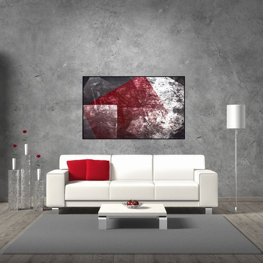 Quadro Tela com Moldura Preta Arte Moderna Abstrata 190x120cm