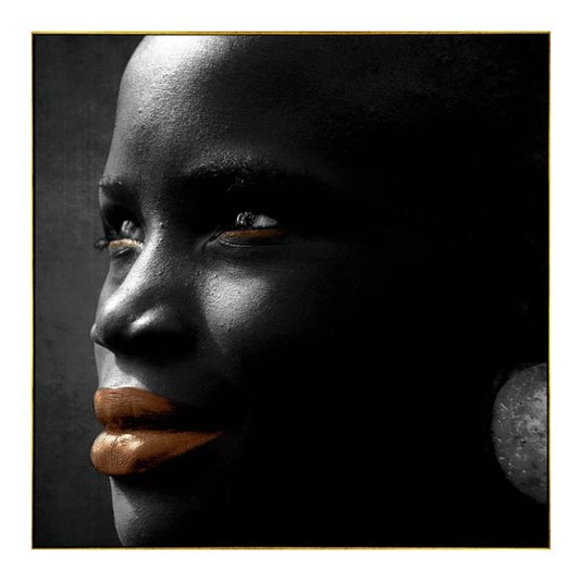 Quadro em Tela Canvas com Moldura Série Mulheres Africanas 120x120 cm