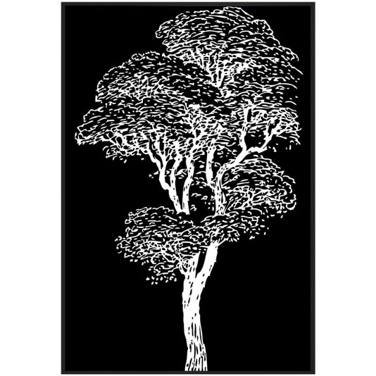 Quadro Tela Decorativa em Preto e Branco II com Moldura Árvore 100x150cm