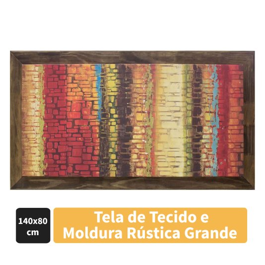 Quadro Tela Decorativa Emoldurada Abstrato 140x80cm