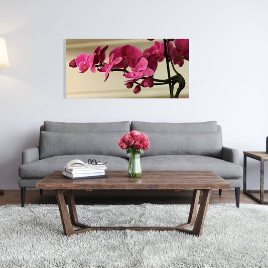 Quadro Tela Decorativa Flor Orquídea Rosa 70x35cm