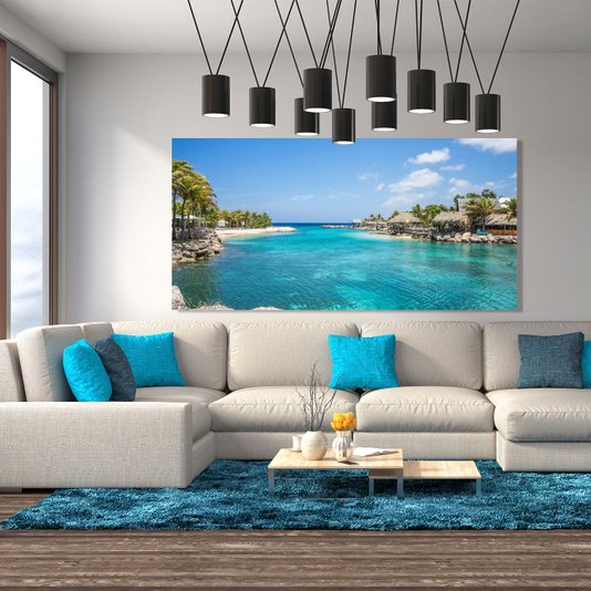 Quadro Tela Decorativa Paisagem Ilhas ABC Costa Venezuelana 200x100cm