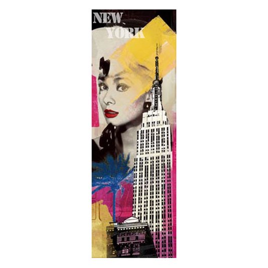 Quadro Tela Impressa New York Audrey Hepburn 30x90cm