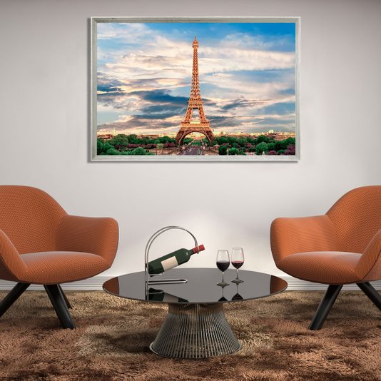 Quadro Torre Eiffel Paris Paisagem Urbana 150x100cm