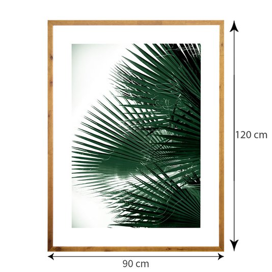 Quadro Tropical Rústico Folhas Verdes de Palmeira 90x120cm