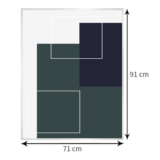 Quadro Verde Terracora Formas Geométricas 70x90 cm