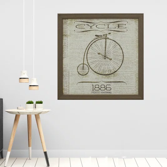 Quadro Vintage Decorativo Bicicleta de 1886 Panny-Farthing 30x30cm