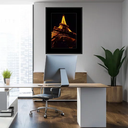 Quadro Vista Inferior Torre Eiffel Ponto Turístico de Paris 70x90cm