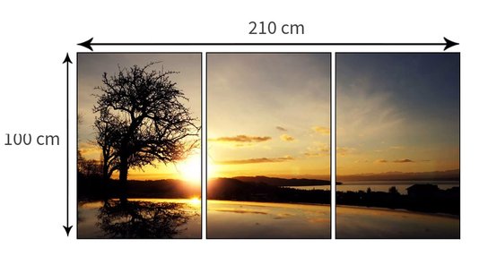 Tamanho do conjunto montado (Largura x Altura): 210x100 cm.