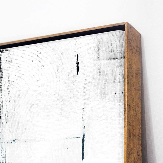 Tela Canvas Abstrata com Moldura Dourada para Decoração Sofisticada 90x120 cm