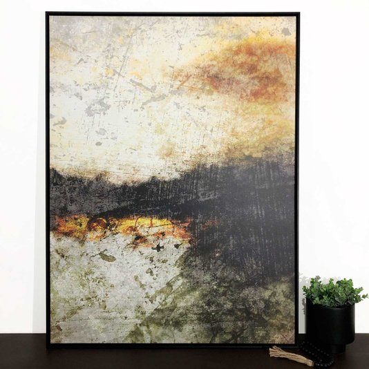Tela Canvas Abstrata Moderna: Elegância e Expressão com Moldura Preta
