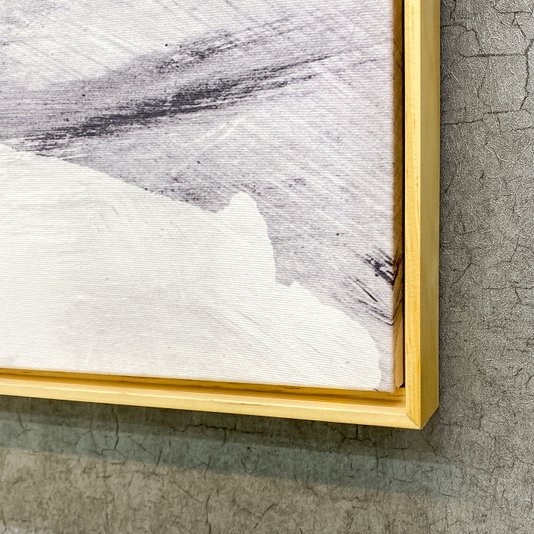 Tela Canvas Abstrata Moderna em Preto e Branco: Elegância com Moldura Natural