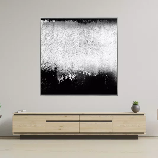 Tela Canvas Arte Abstrata Moderna com Moldura Flutuante 120x120 cm