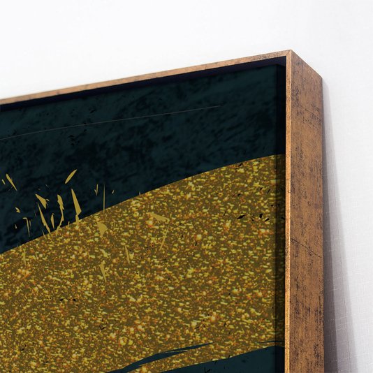 Tela Canvas Arte Moderna Gold com Moldura Dourada 90x120 cm
