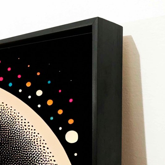 Tela Canvas Colorida com Moldura Preta Arte Moderna Virgem Maria