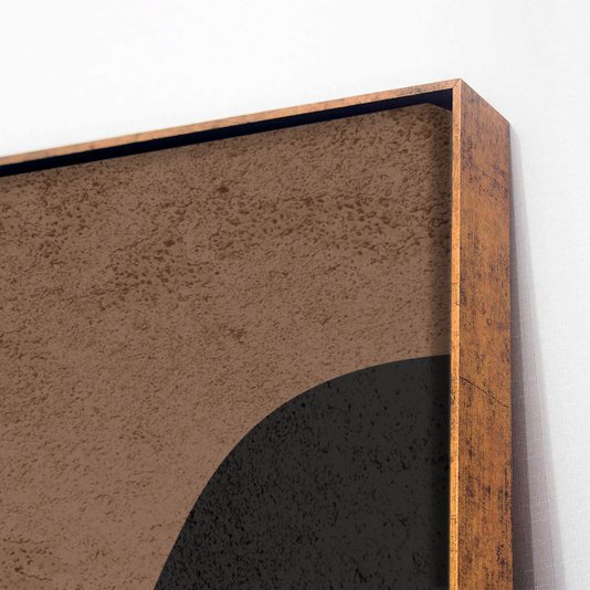 Tela Canvas com Moldura Dourada Imagem Arte Formas Orgânicas