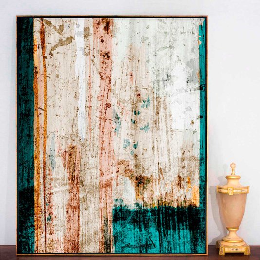 Tela Canvas com Moldura Dourada Arte Moderna Abstrata Escolha o Tamanho