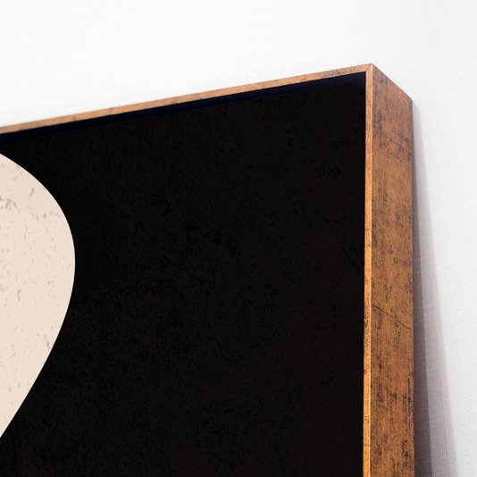 Tela Canvas com Moldura Dourada Arte Moderna Formas Orgânicas