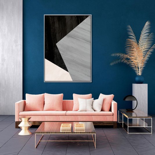 Tela Canvas com Moldura Flutuante Arte Geométrica 90x120 cm