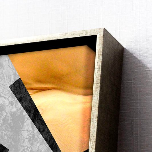 Tela Canvas com Moldura Prata Arte Geométrica Abstrata - Escolha o Tamanho