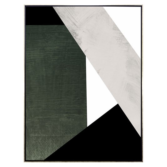 Tela Canvas Decorativa Geométrica com Moldura Prata: Elegância para sua Casa ou Escritório