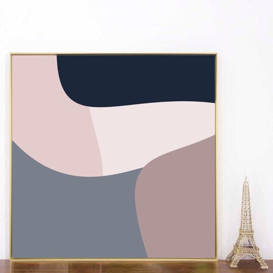 Tela Canvas Geométrica Colorida Moldura Natural para Decorar com Estilo e Personalidade