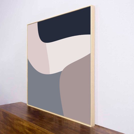 Tela Canvas Geométrica Colorida Moldura Natural para Decorar com Estilo e Personalidade