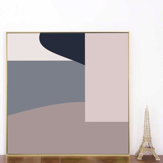 Tela Canvas Geométrica Colorida com Moldura Natural Estilo e Versatilidade para o seu Lar