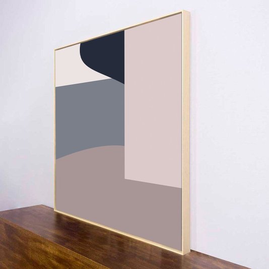 Tela Canvas Geométrica Colorida com Moldura Natural Estilo e Versatilidade para o seu Lar