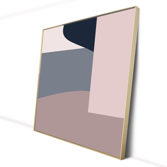 Tela Canvas Geométrica Colorida com Moldura Natural Estilo e Versatilidade para o seu Lar