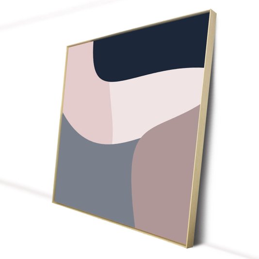 Tela Canvas Geométrica Colorida Moldura Natural para Decorar com Estilo e Personalidade