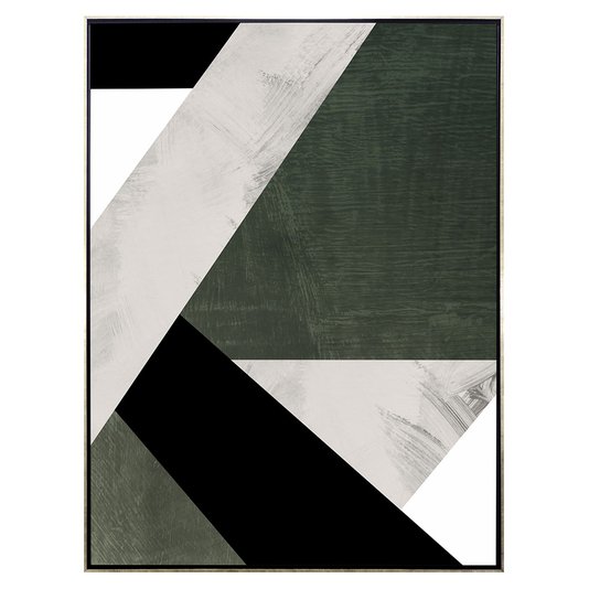 Tela Canvas Geométrica com Moldura Prata: Decore com Estilo e Qualidade
