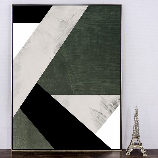 Tela Canvas Geométrica com Moldura Prata: Decore com Estilo e Qualidade