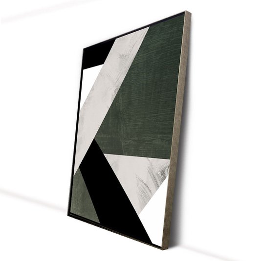 Tela Canvas Geométrica com Moldura Prata: Decore com Estilo e Qualidade