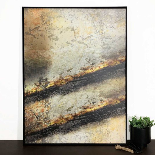 Tela em Canvas Arte Abstrata Moderna: Sofisticação com Moldura Preta
