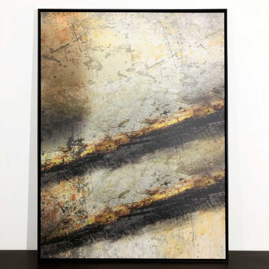 Tela em Canvas Arte Abstrata Moderna: Sofisticação com Moldura Preta