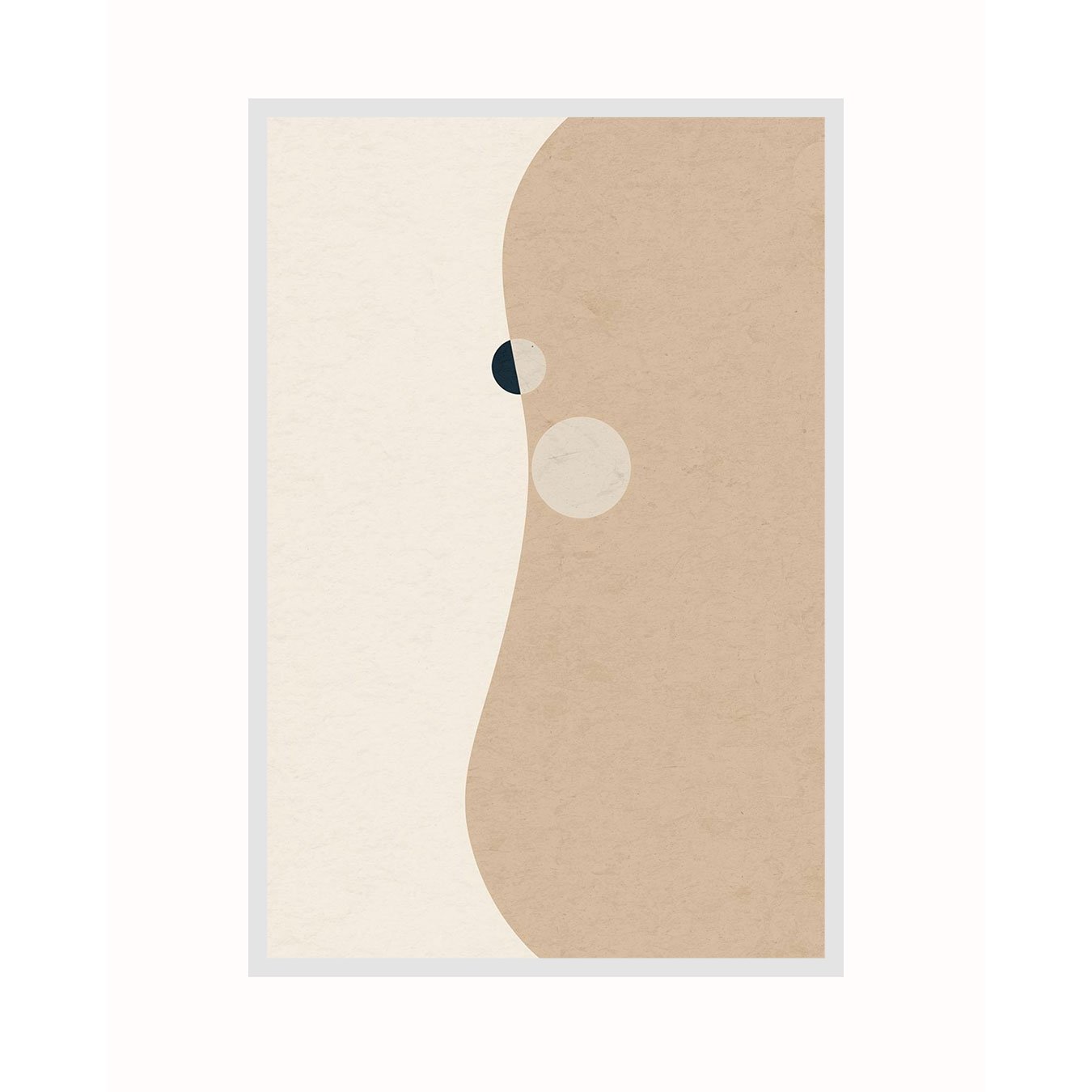 Quadro Abstrato Arte Moderna Minimalista de Formas Orgânicas e Tons Terrosos