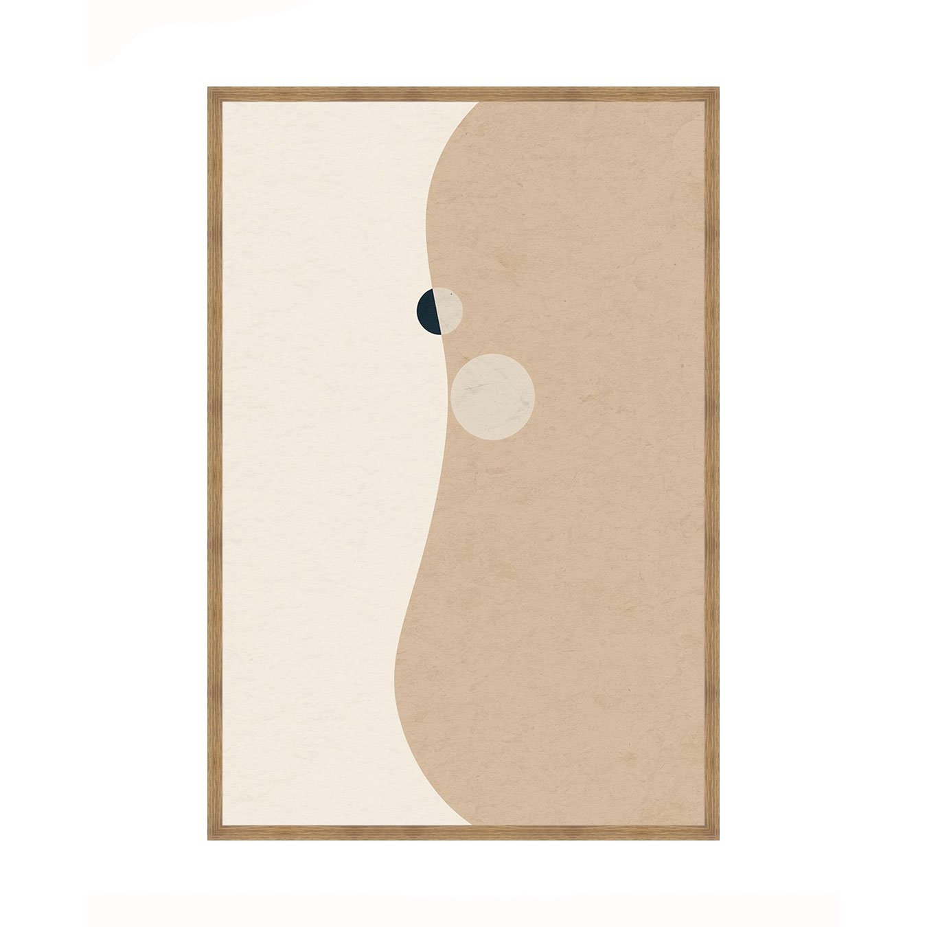 Quadro Abstrato Arte Moderna Minimalista de Formas Orgânicas e Tons Terrosos