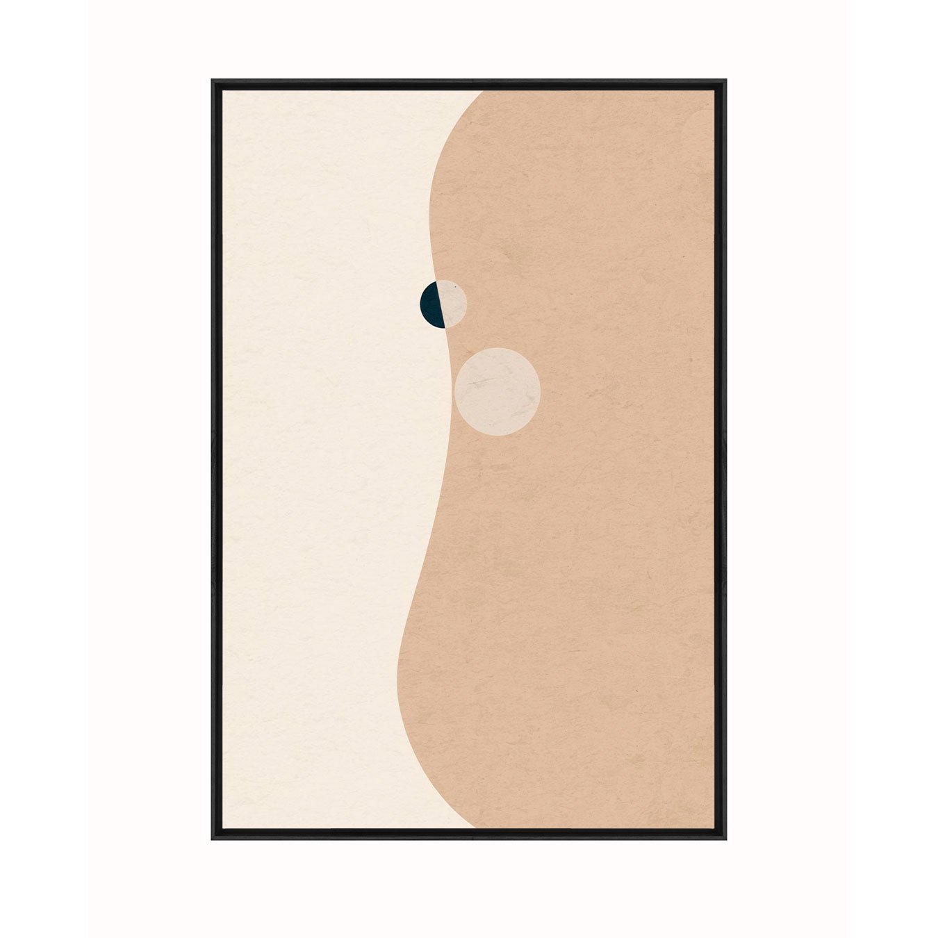 Quadro Abstrato Arte Moderna Minimalista de Formas Orgânicas e Tons Terrosos