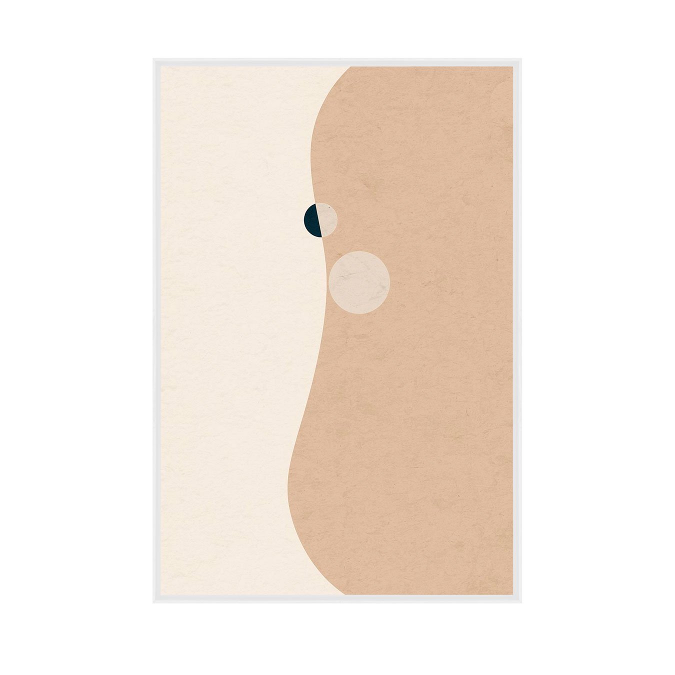 Quadro Abstrato Arte Moderna Minimalista de Formas Orgânicas e Tons Terrosos