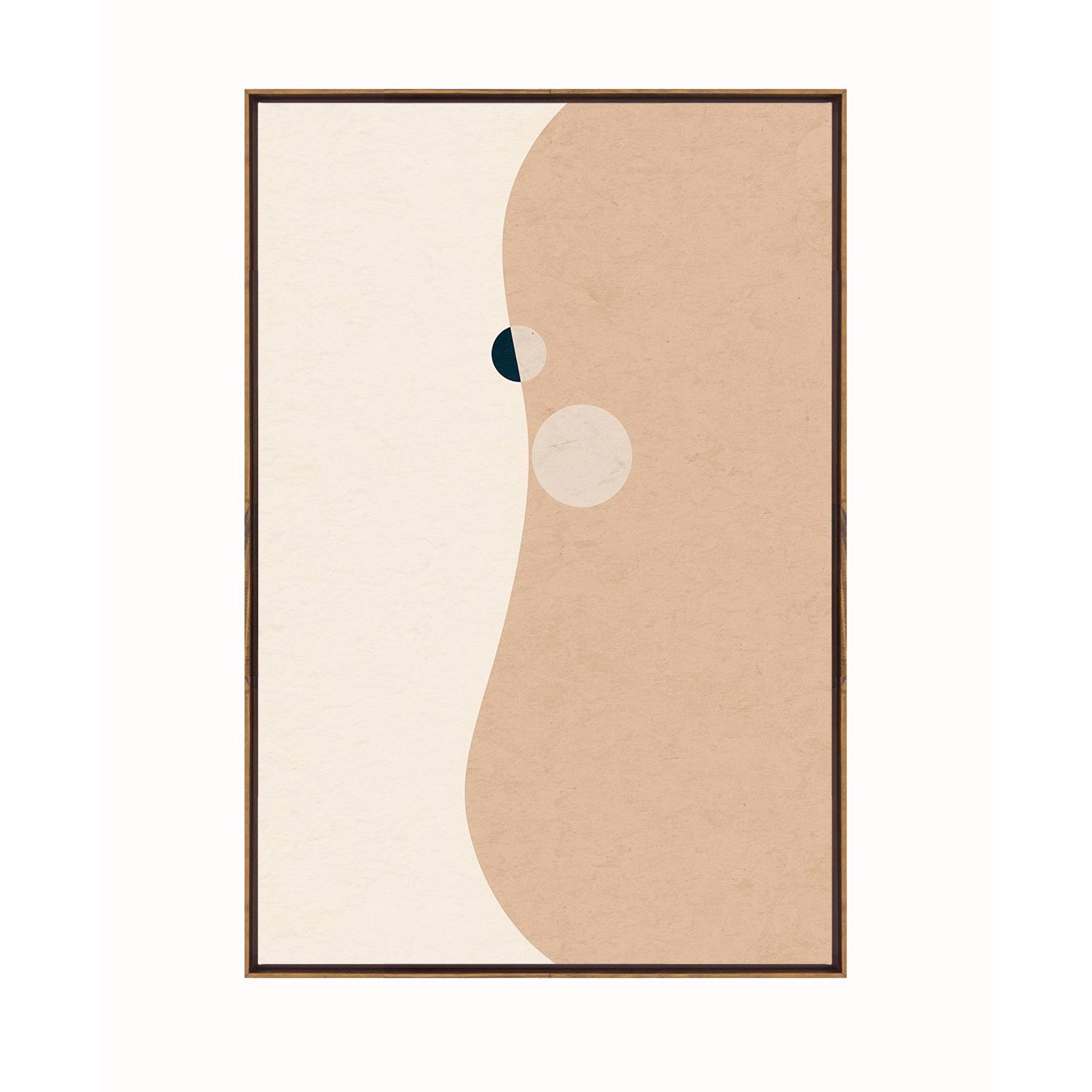 Quadro Abstrato Arte Moderna Minimalista de Formas Orgânicas e Tons Terrosos
