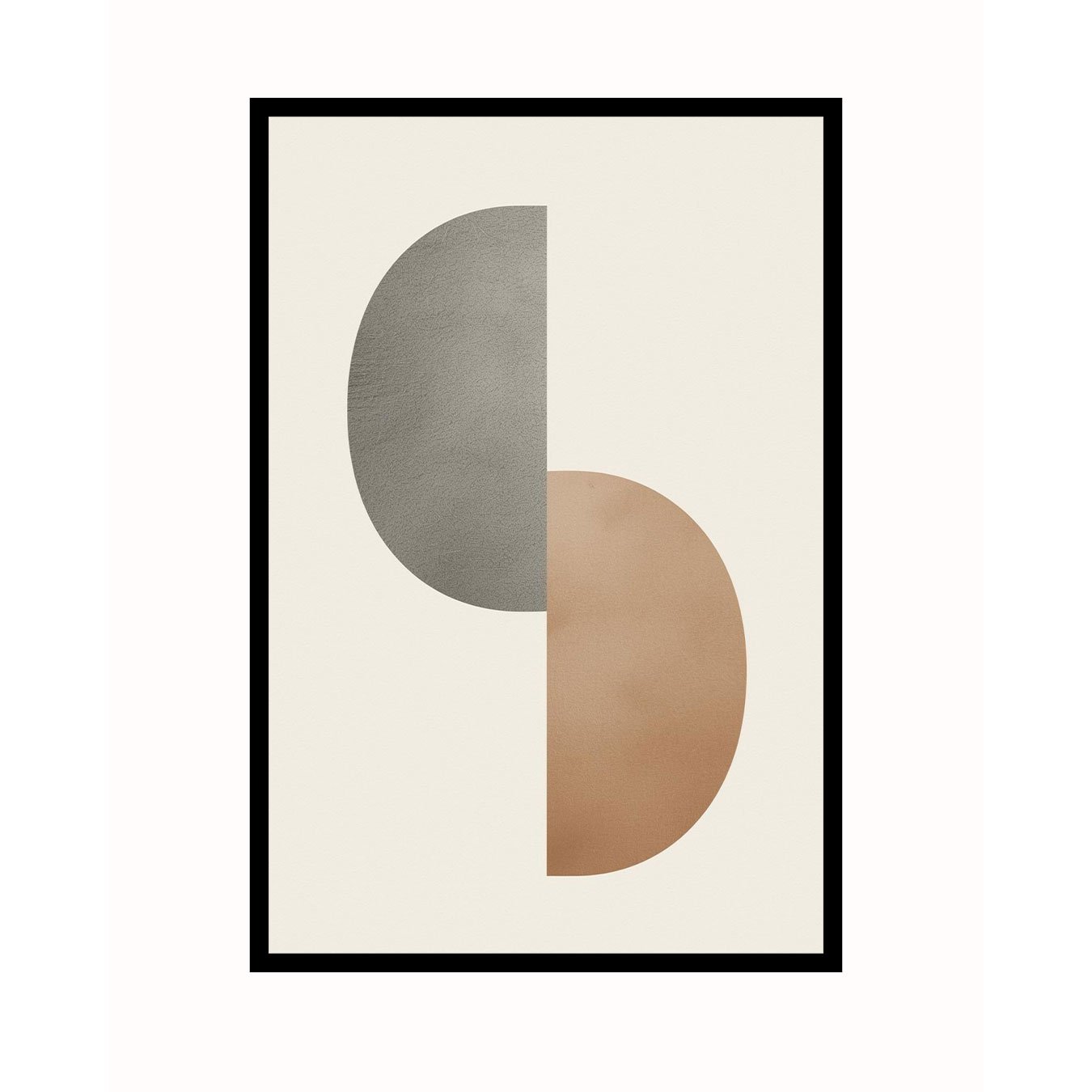 Quadro Abstrato Dualidade em Terracota e Cinza Decoração Minimalista