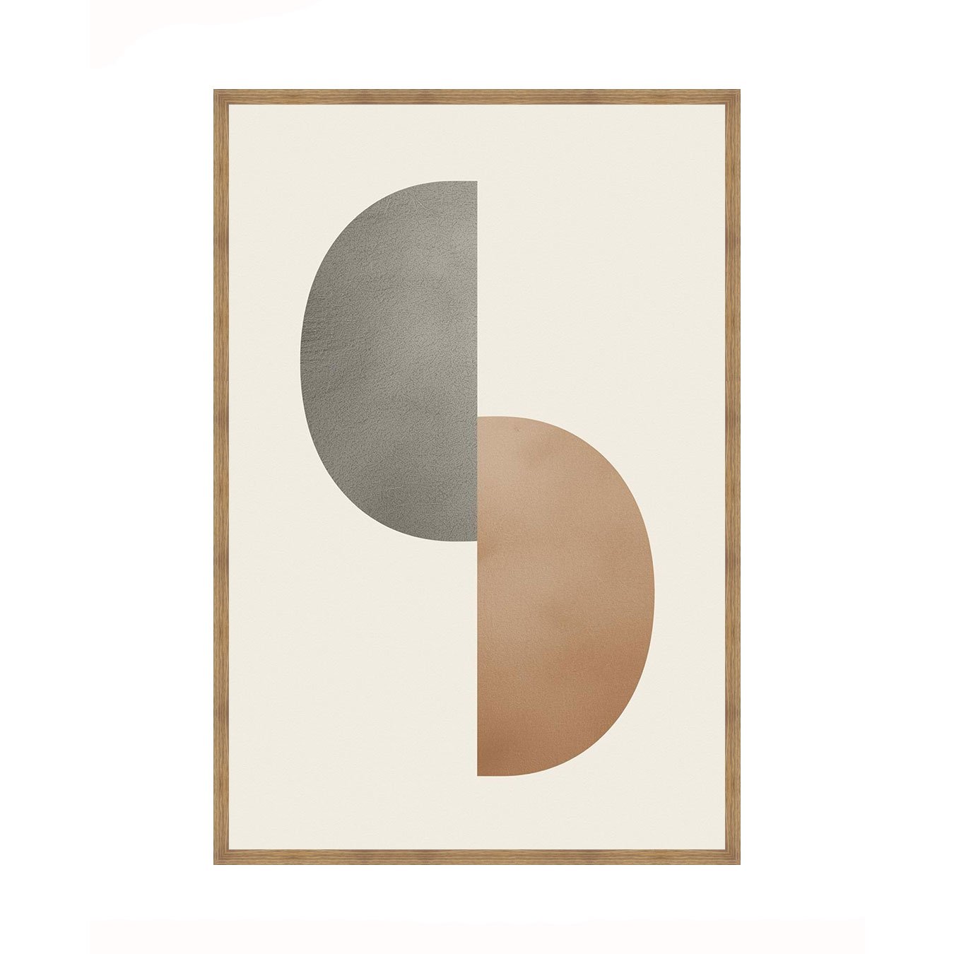 Quadro Abstrato Dualidade em Terracota e Cinza Decoração Minimalista