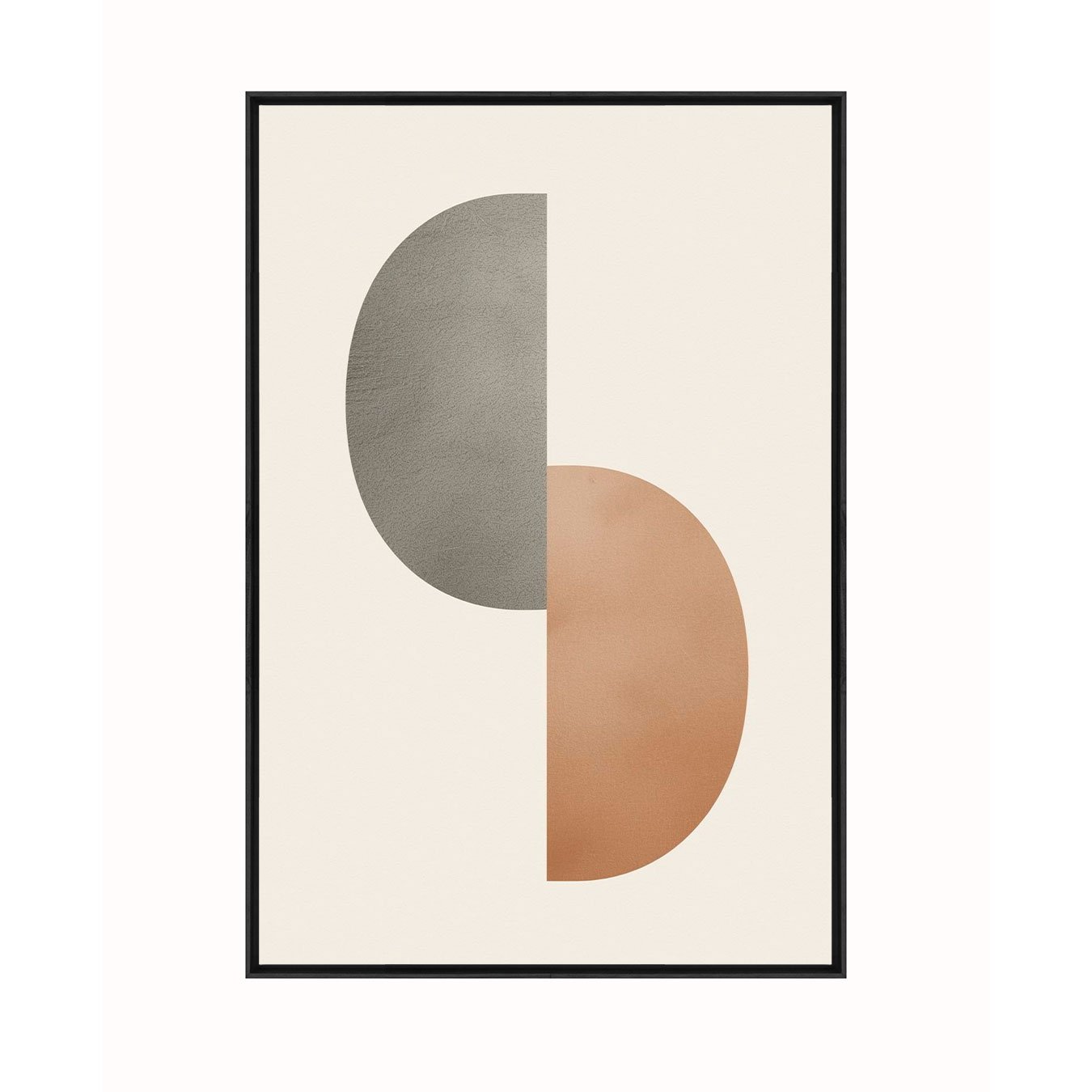 Quadro Abstrato Dualidade em Terracota e Cinza Decoração Minimalista