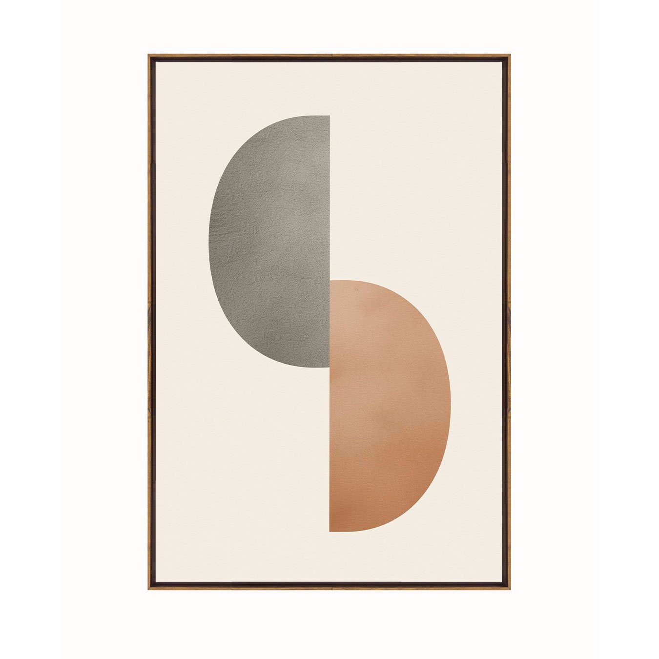 Quadro Abstrato Dualidade em Terracota e Cinza Decoração Minimalista