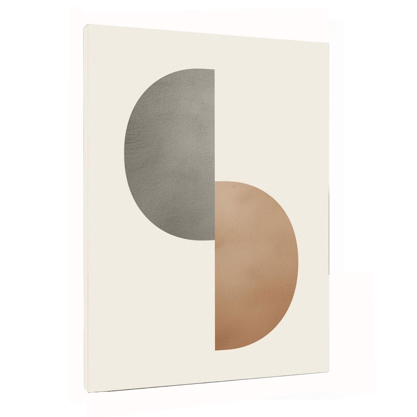 Quadro Abstrato Dualidade em Terracota e Cinza Decoração Minimalista