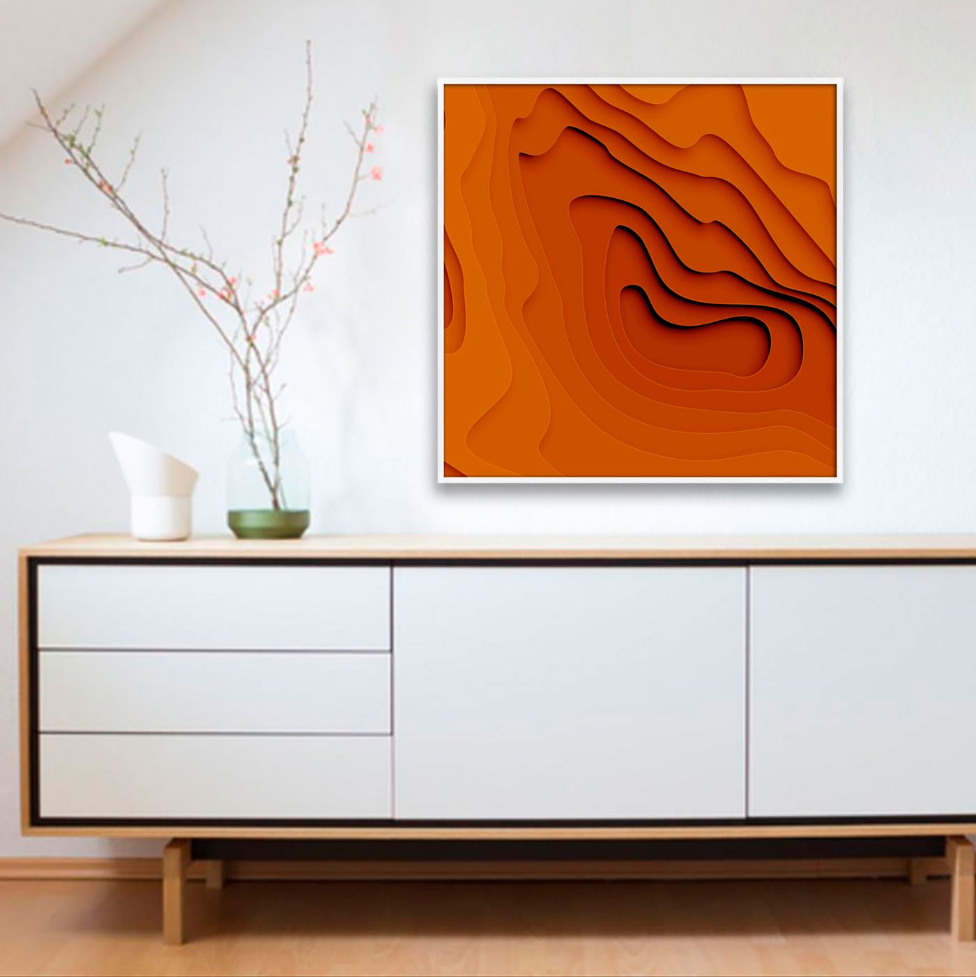 Quadro Abstrato Estilo Relevo Arte Orgânica Moderna com Moldura e Vidro Quadro Abstrato Estilo Relevo Arte Orgânica Moderna com Moldura e Vidro