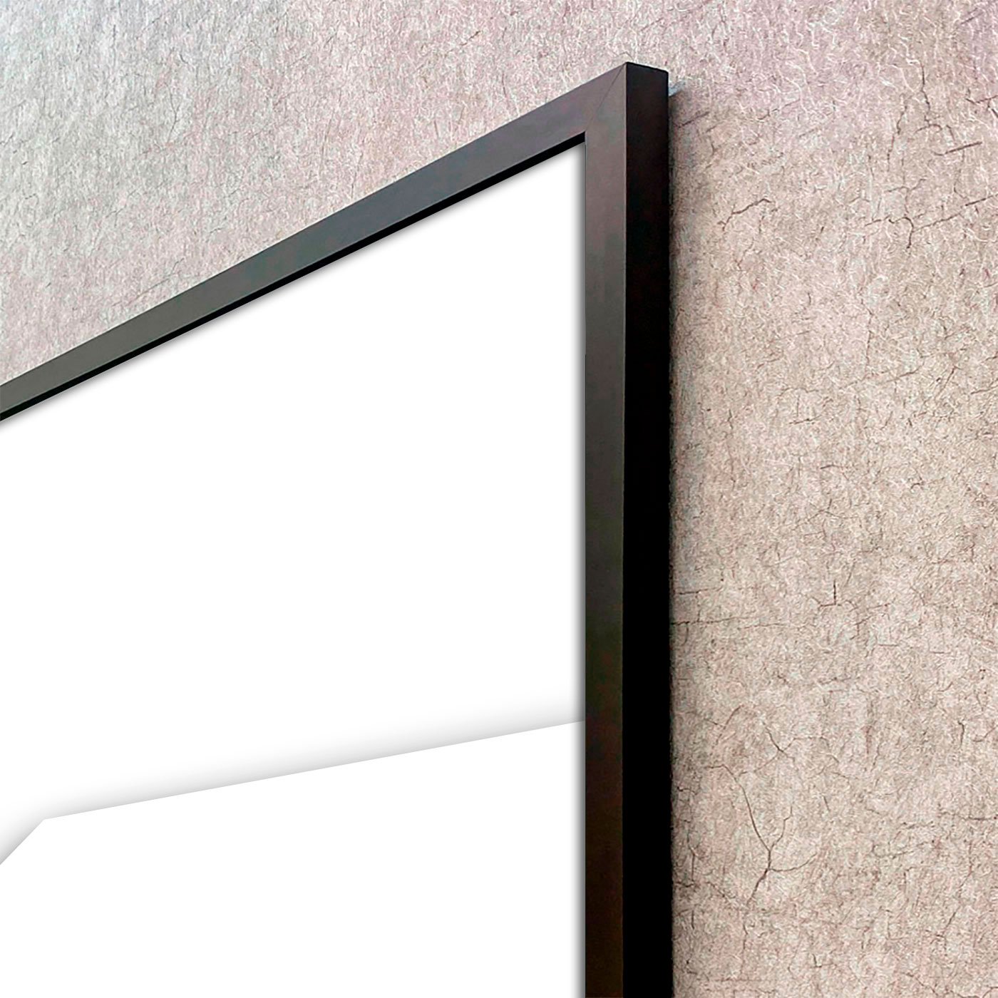 Quadro Abstrato Geometrico em Camadas Arte Minimalista com Moldura e Vidro