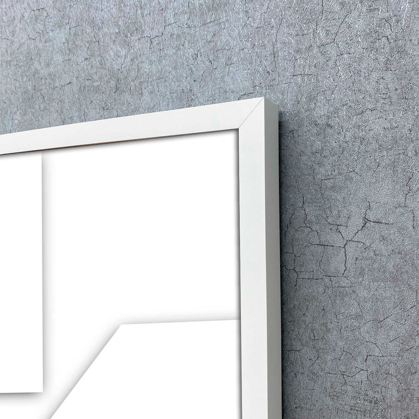 Quadro Abstrato Geometrico em Camadas Arte Minimalista com Moldura e Vidro
